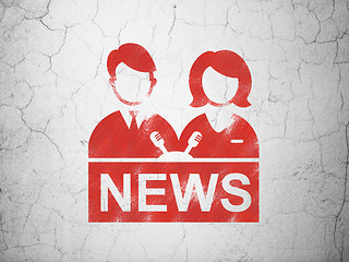 Image showing News concept: Anchorman on wall background