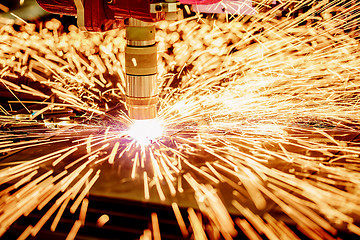 Image showing CNC Laser plasma cutting of metal, modern industrial technology.