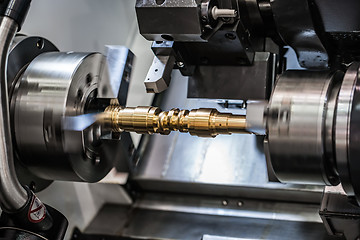 Image showing Metalworking CNC milling lathe machine.