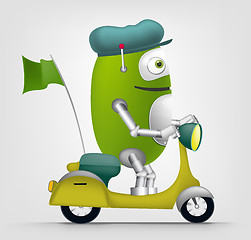 Image showing Green robot character