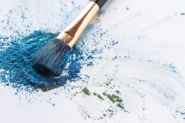 Image showing Crisp blue shadows with brush on white background