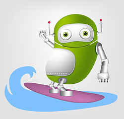 Image showing Green robot character