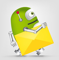 Image showing Green robot character