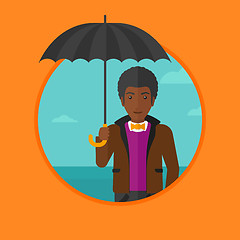 Image showing Businessman with umbrella vector illustration.