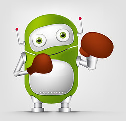 Image showing Green robot character