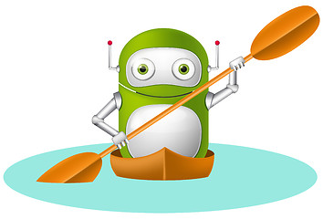 Image showing Green robot character