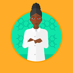 Image showing Female laboratory assistant vector illustration.