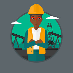 Image showing Cnfident oil worker vector illustration.