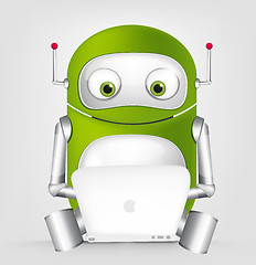 Image showing Green robot character