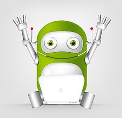 Image showing Green robot character