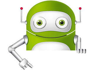 Image showing Green robot character