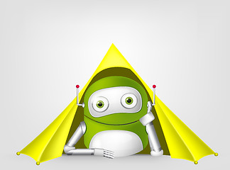 Image showing Green robot character