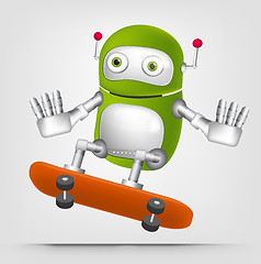 Image showing Green robot character