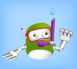 Image showing Green robot character