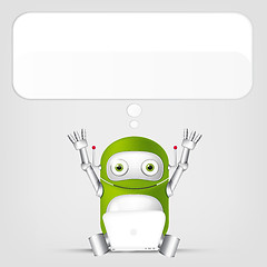 Image showing Green robot character