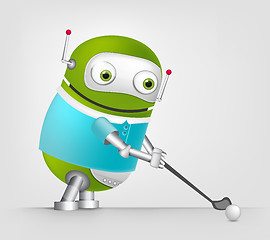 Image showing Green robot character