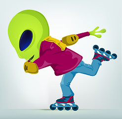 Image showing Funny Alien Cartoon Illustration