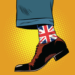 Image showing Stylish hipster socks with the British flag