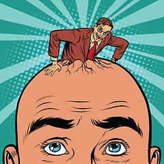 Image showing Retro businessman hatches from the head men
