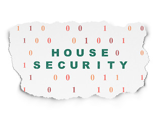 Image showing Protection concept: House Security on Torn Paper background