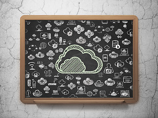 Image showing Cloud computing concept: Cloud on School board background