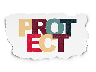 Image showing Security concept: Protect on Torn Paper background