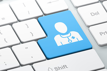 Image showing Health concept: Doctor on computer keyboard background
