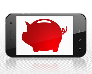 Image showing Money concept: Smartphone with Money Box on display