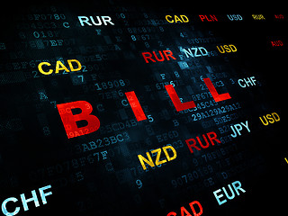 Image showing Currency concept: Bill on Digital background