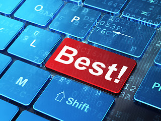 Image showing Business concept: Best! on computer keyboard background