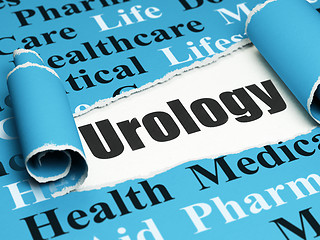 Image showing Health concept: black text Urology under the piece of  torn paper