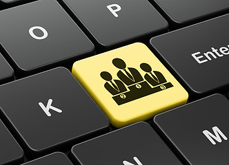 Image showing Marketing concept: Business Team on computer keyboard background