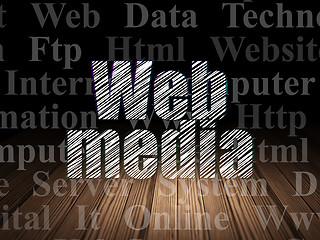 Image showing Web design concept: Web Media in grunge dark room