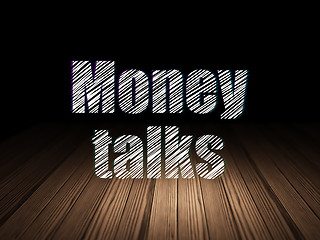 Image showing Business concept: Money Talks in grunge dark room