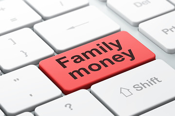Image showing Currency concept: Family Money on computer keyboard background