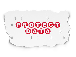 Image showing Security concept: Protect Data on Torn Paper background