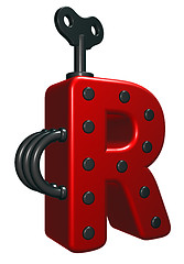 Image showing letter r with decorative pieces - 3d rendering