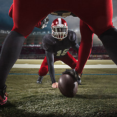 Image showing The two american football players in action