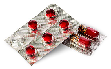 Image showing Pile of pills and capsules in package