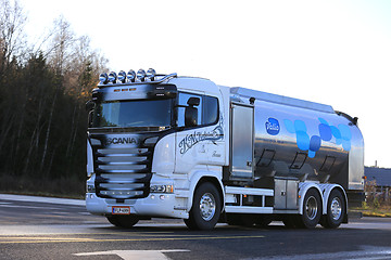 Image showing Customized Scania Milk Truck on the Road