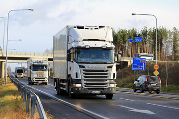 Image showing Busy Truck Traffic