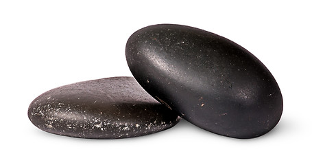 Image showing Two black stones for Thai spa