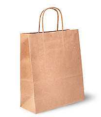 Image showing Empty open brown paper bag for food vertically