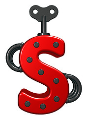Image showing letter s with decorative pieces - 3d rendering