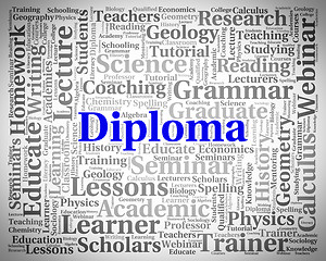 Image showing Diploma Word Represents Master\'s Degree And Text