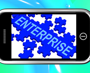 Image showing Enterprise On Smartphone Showing Company Development