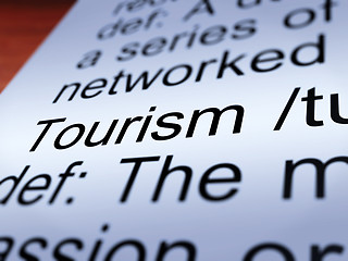 Image showing Tourism Definition Closeup Showing Traveling 