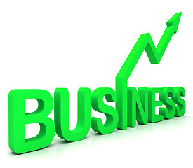 Image showing Green Business Word Shows Commerce 