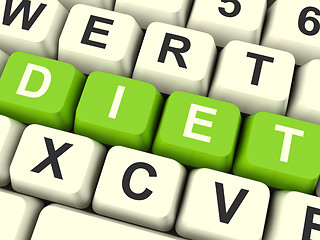 Image showing Dieting Computer Keys Showing Diet Information And Recommendatio