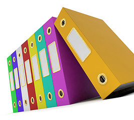 Image showing Row Of Colorful Files To Get The Office Organized